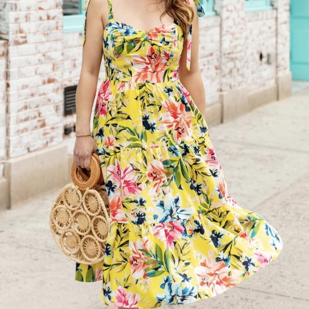 Eliza J Yellow  Midi Dress - Picture 2 of 5